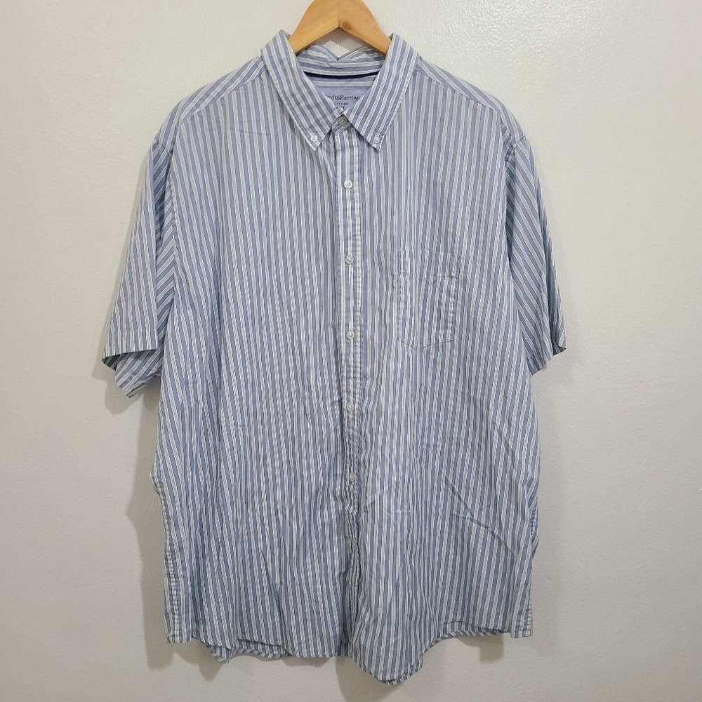 croft & barrow Men's Blue Stripe Short Sleeve Button Down Shirt Size XXL